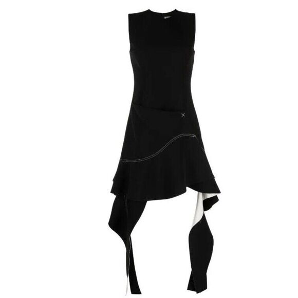Simkhai $1215 Asymmetrical Hem Sleeveless Dress Contrast Stitching 12 - Picture 5 of 13